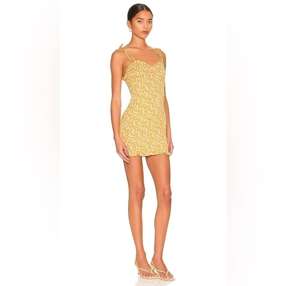 MORE TO COME Itzel Smocked Mini Dress In Yellow - Picture 2 of 5